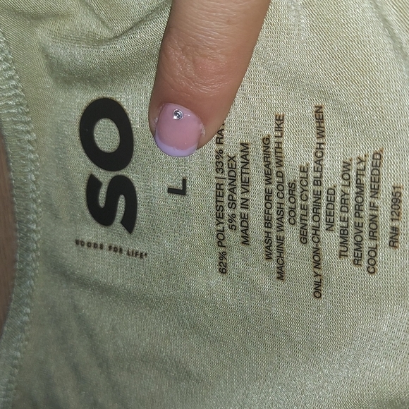 SO Large Women's Moss Green Knit Top - Picture 2 of 3